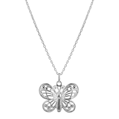 Ava Sterling Silver Butterfly Pendant
