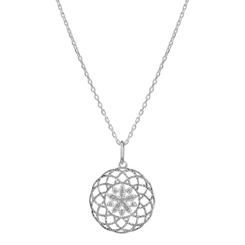 Zoe Sterling Silver Elegant Floral Pendant