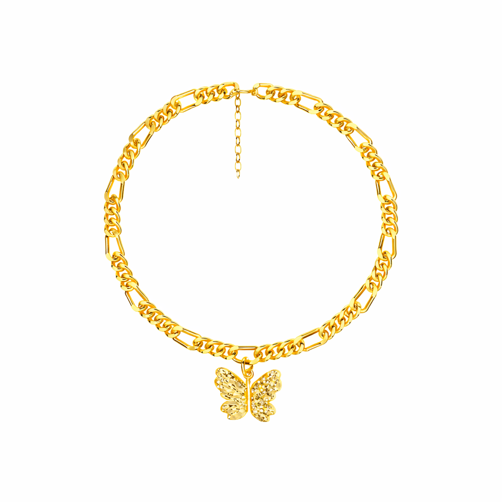 Elya Silver Butterfly Anklet