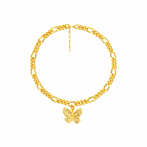 Elya Silver Butterfly Anklet