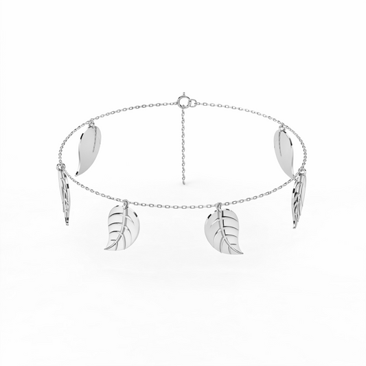 Aysa Silver Leaf Anklet
