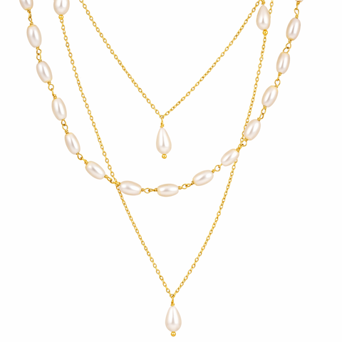 Myra Silver Pearl Necklace