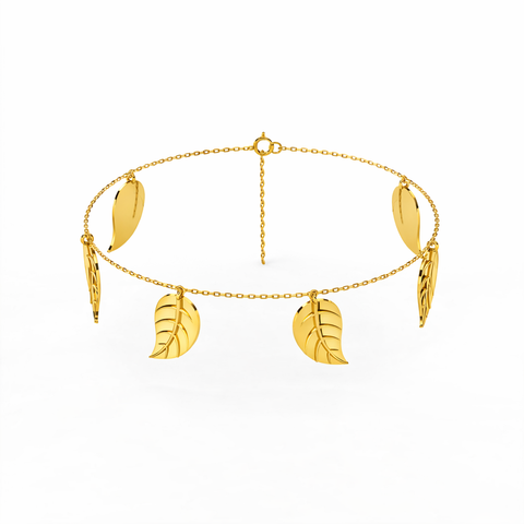 Aysa Silver Leaf Anklet