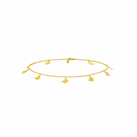 Akoa Silver Butterfly Anklet