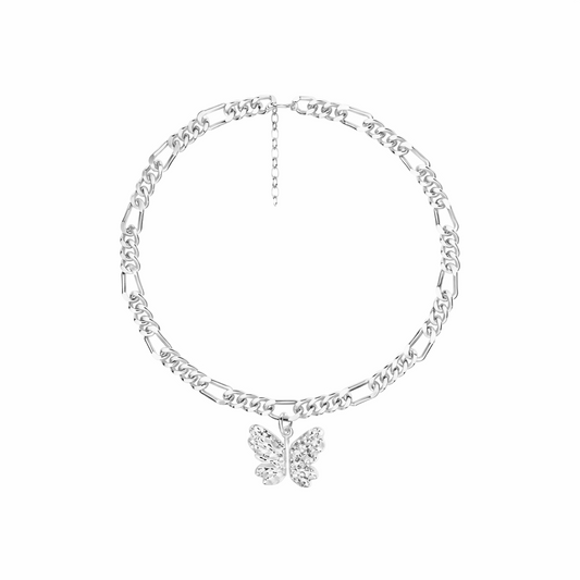 Elya Silver Butterfly Anklet
