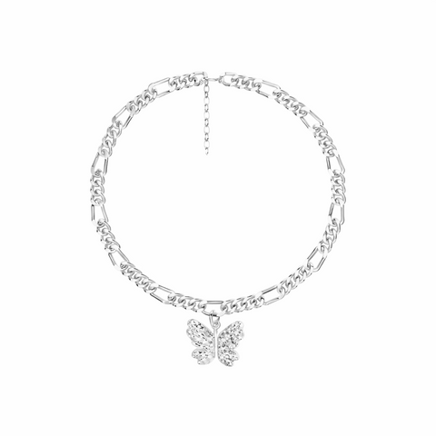 Elya Silver Butterfly Anklet