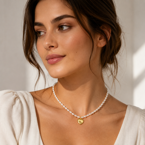 Lyra Silver Heart Necklace
