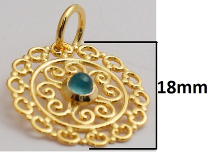 Mia Sterling Silver Blue Color Quartz Pendant