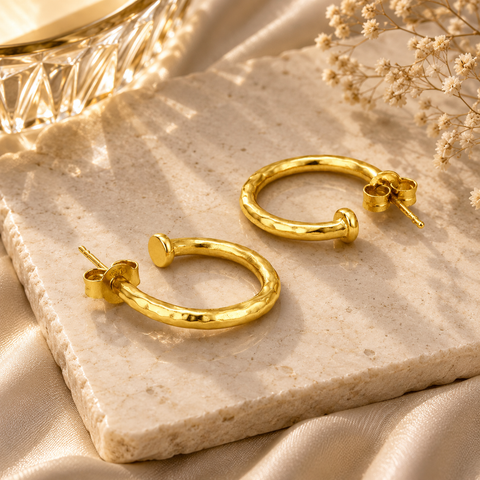 Kiara Silver Hammered Earrings