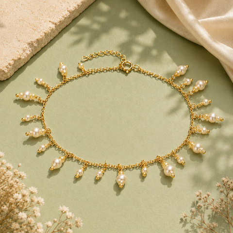 Jaya Silver Pearl Anklet
