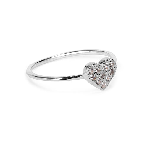 Nora Sterling Silver Round White Cubic Zirconia Ring