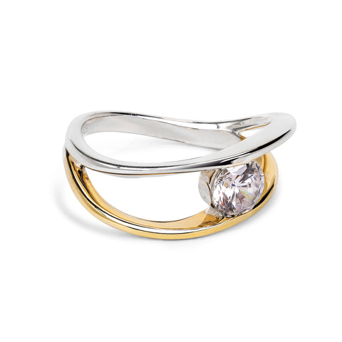 Nela Two Tone  Adjustable Ring