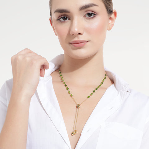 Sia Sterling Silver Olive Quartz Necklace