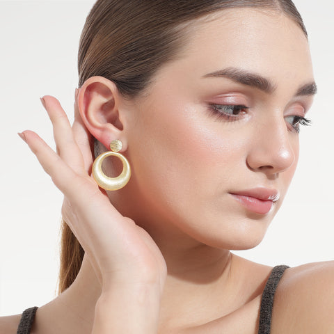 Kira Sterling Silver Elegant Circle Earrings