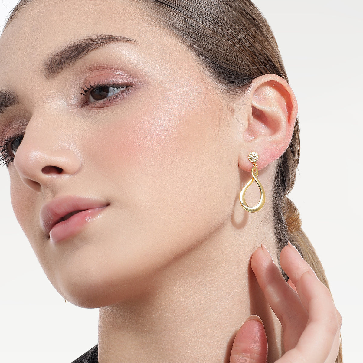 Ella Yellow Gold Plated Elegant Stud Earrings Set