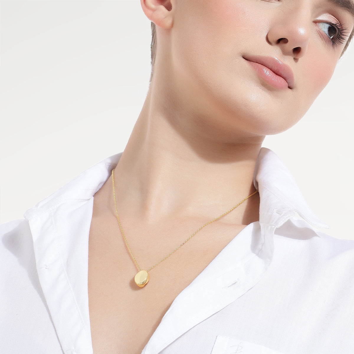Ella Yellow Gold Plated Plain Elegant Necklace