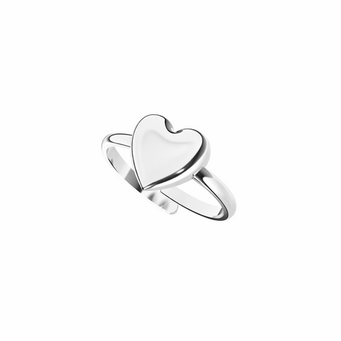 Asha Silver Heart Adjustable Ring