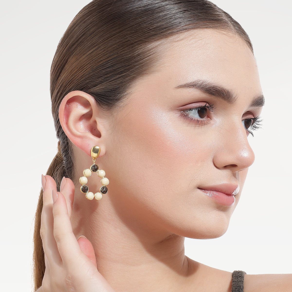 Kate Gold Plated Bronzite Stud Earrings Set