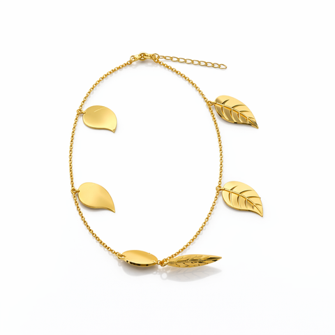 Aysa Silver Leaf Anklet