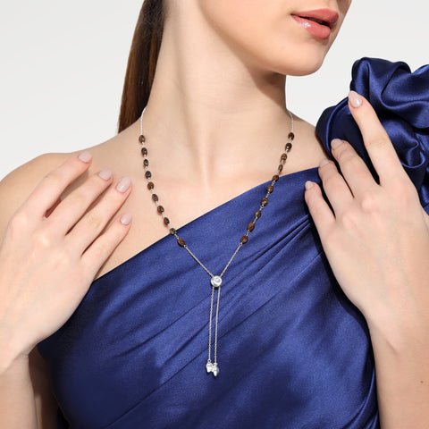 Zoe Silver Bronzite Necklace