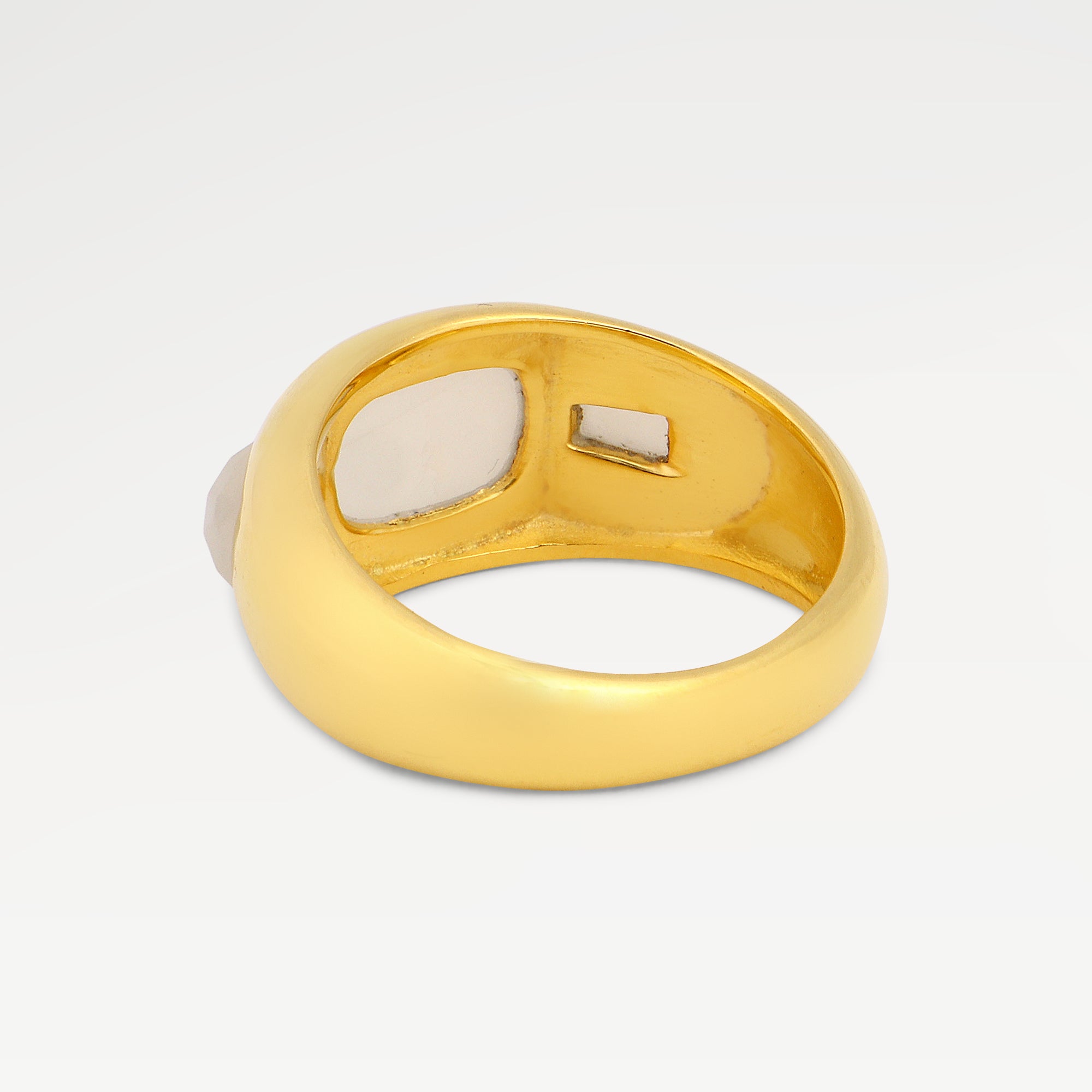 Zoe Gold Plated Baguette Moonstone Ring