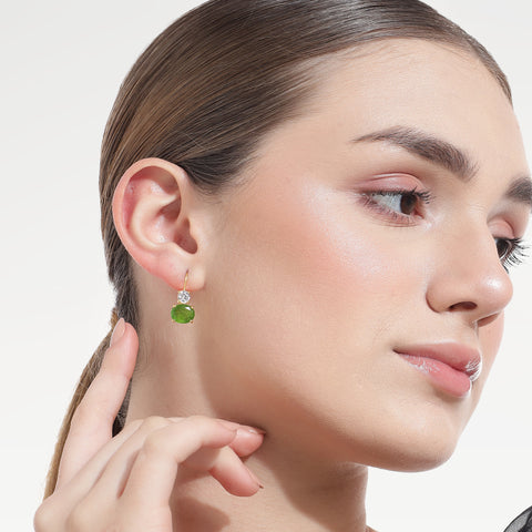 Sara Sterling Silver Quartz Stud Earrings