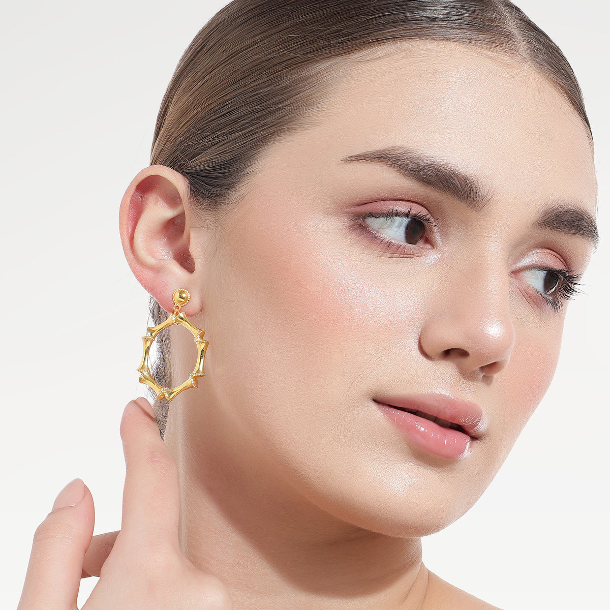 Zoe Yellow Gold Plated Elegant Stud Earrings Set