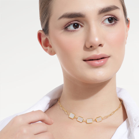 Bria Silver Moon Stone Necklace