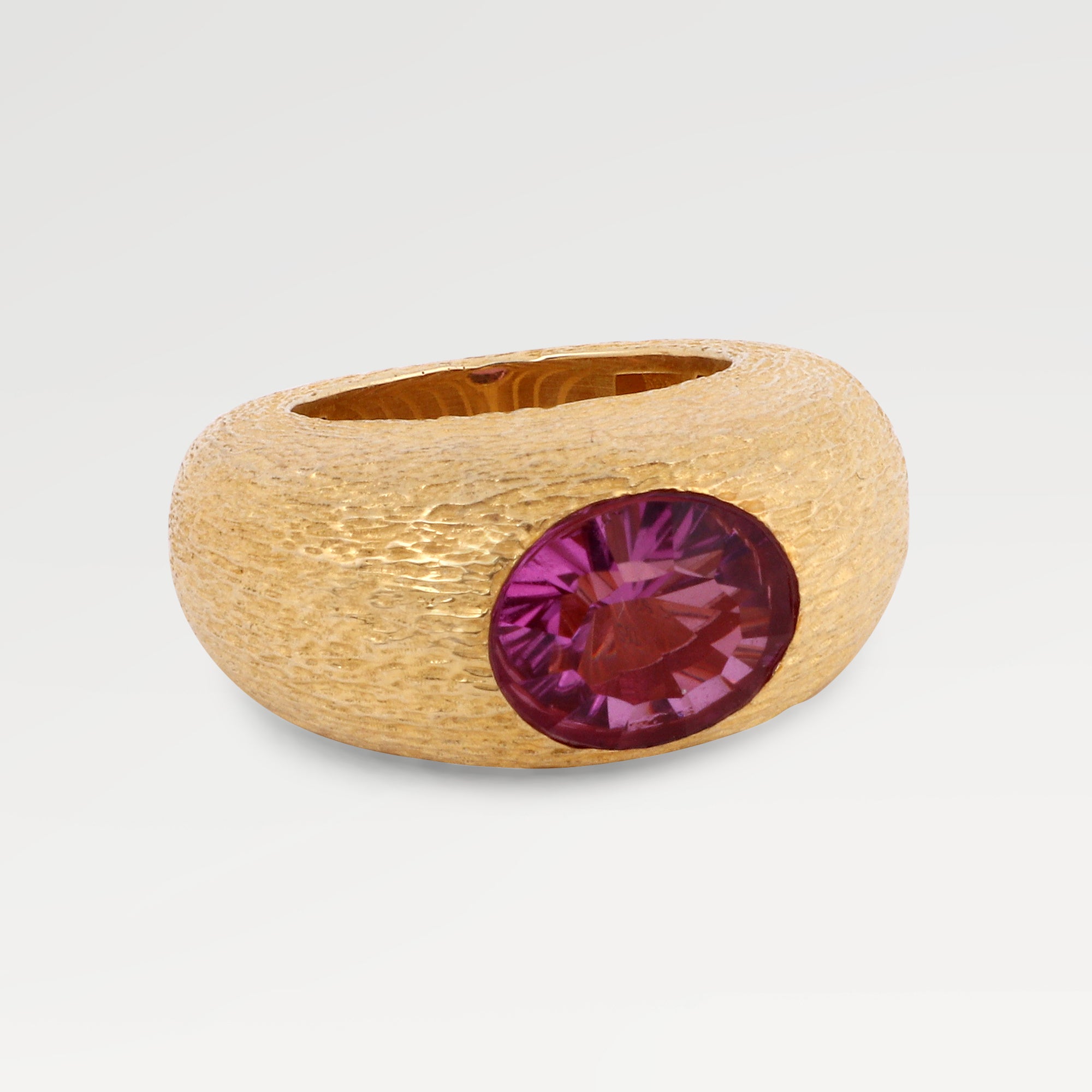 Zoe Gold Plated Silver Rhodolite Quartz Ring