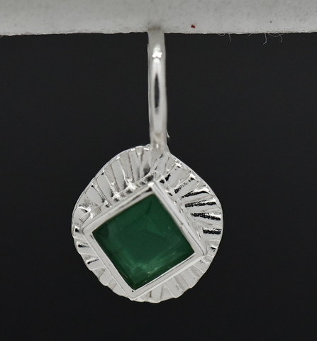 Anna Sterling Silver Emerald Pendant