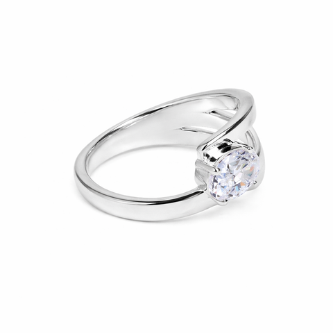 Moe Silver Diamond Adjustable Ring