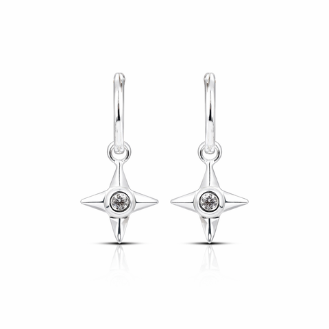 Aya Silver Star Earrings