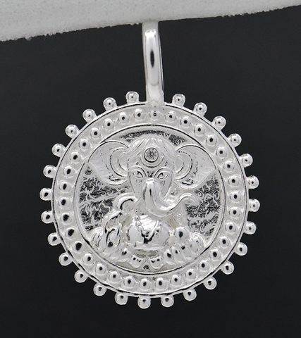 Anna Sterling Silver Ganesh White Cubic Zirconia Pendant