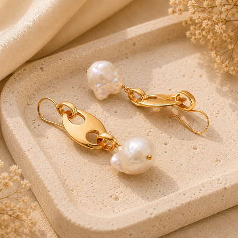 Rina Silver Pearl Earrings