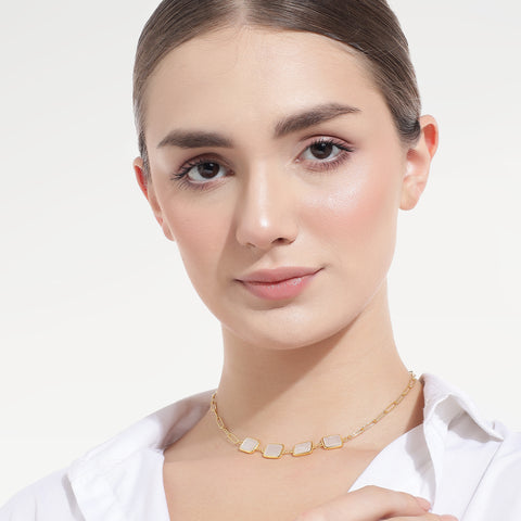 Bria Silver Moon Stone Necklace