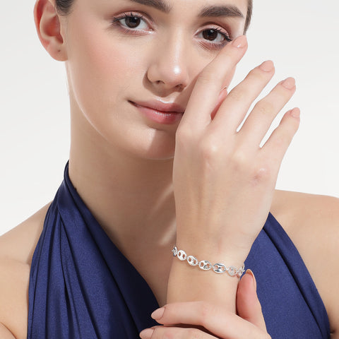 Luna Sterling Silver Oval Link Bracelets