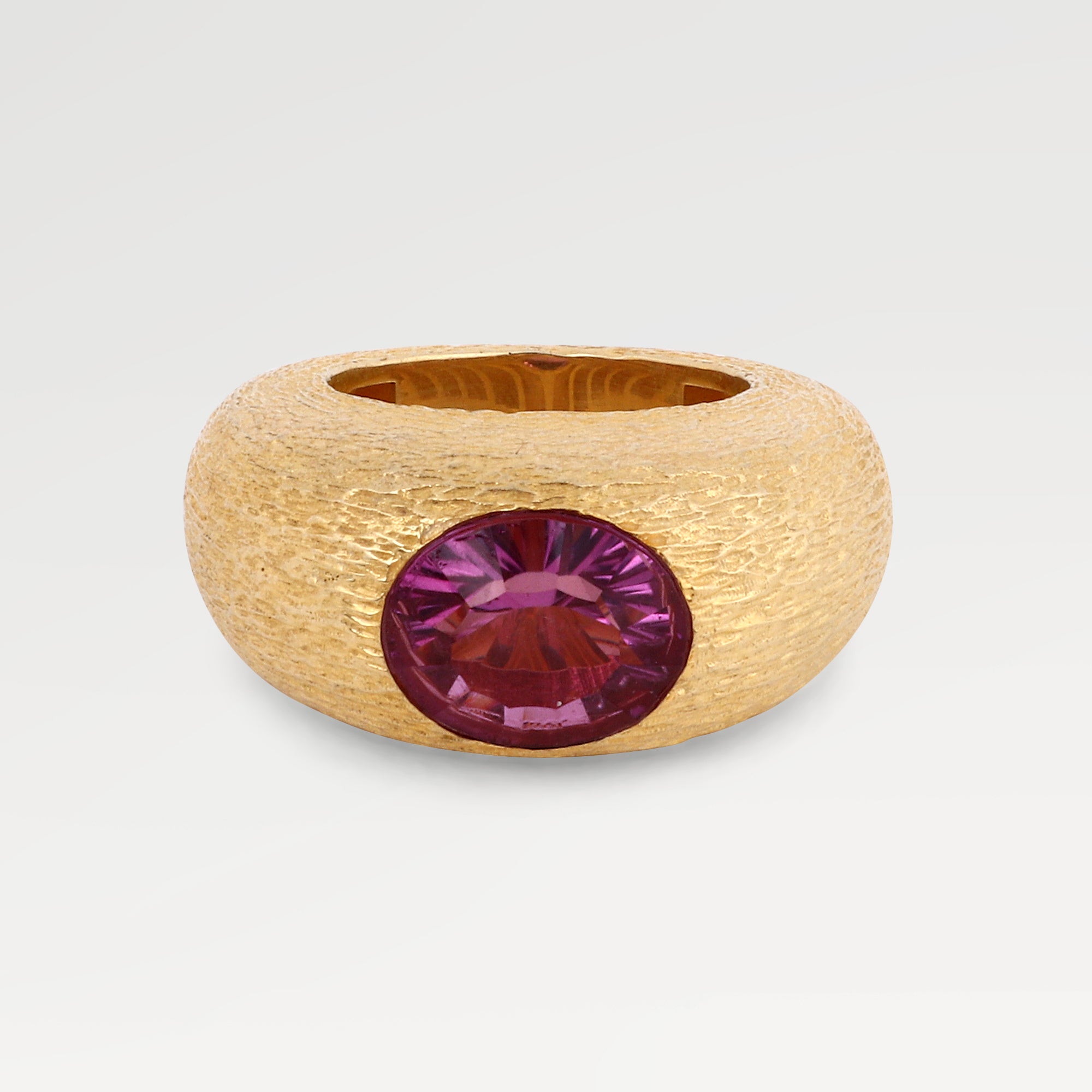 Zoe Gold Plated Silver Rhodolite Quartz Ring