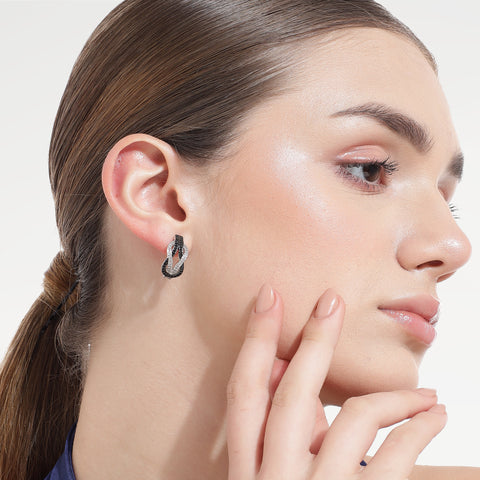 Bela Silver Black Spinel Earrings