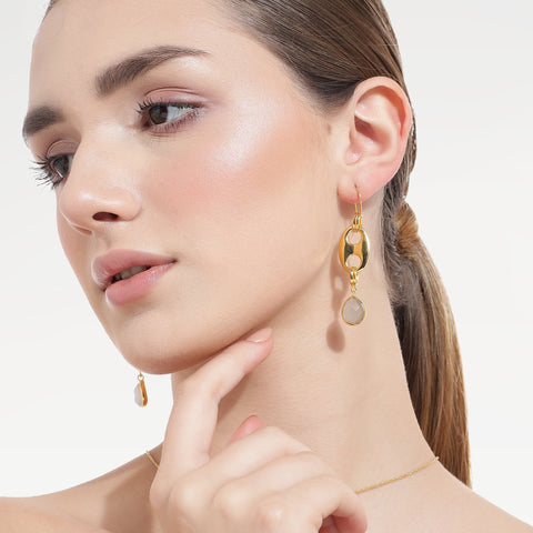 Sia Silver Moon Stone Earrings