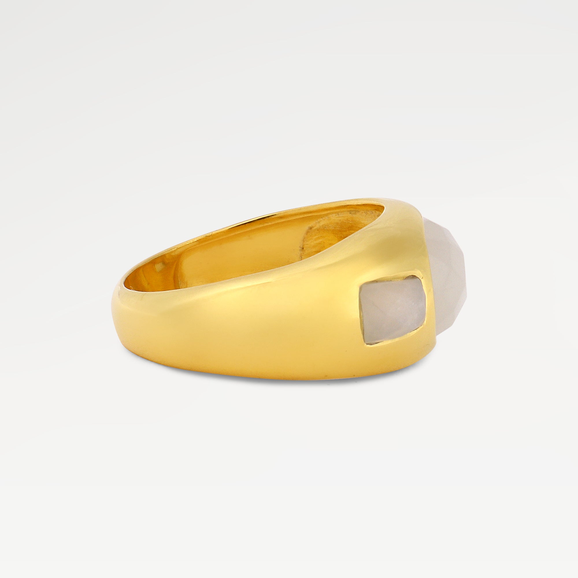 Zoe Gold Plated Baguette Moonstone Ring