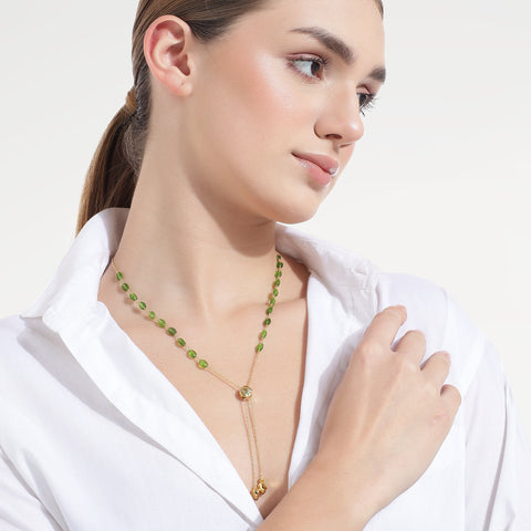 Sia Sterling Silver Olive Quartz Necklace