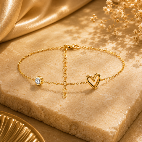 Ciri Silver Heart Zirconia Bracelet