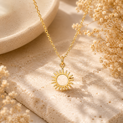 Anna Sterling Silver Sun Necklace