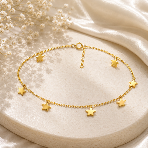 Aela Silver Star Anklet
