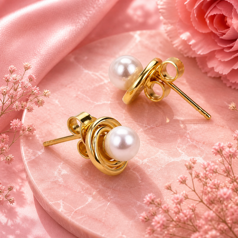Bryn Silver Pearl Earrings