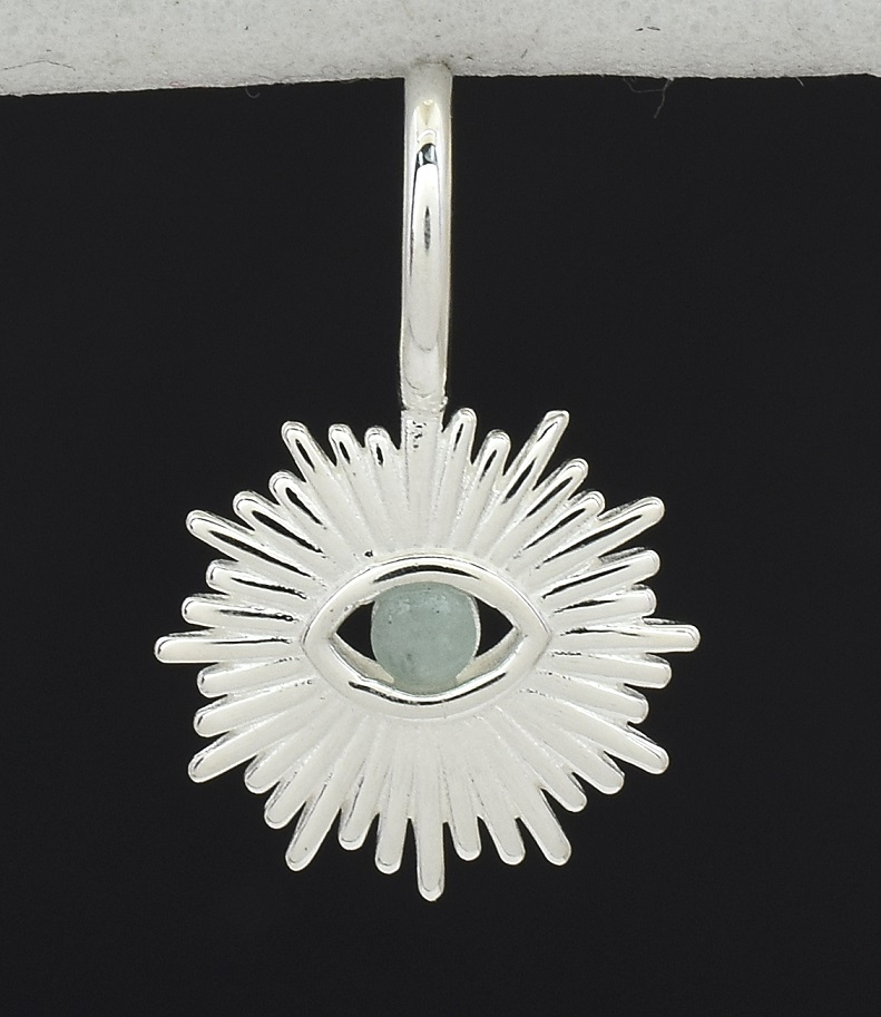 Lucy Sterling Silver Round Amazonite Pendant