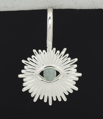 Lucy Sterling Silver Round Amazonite Pendant