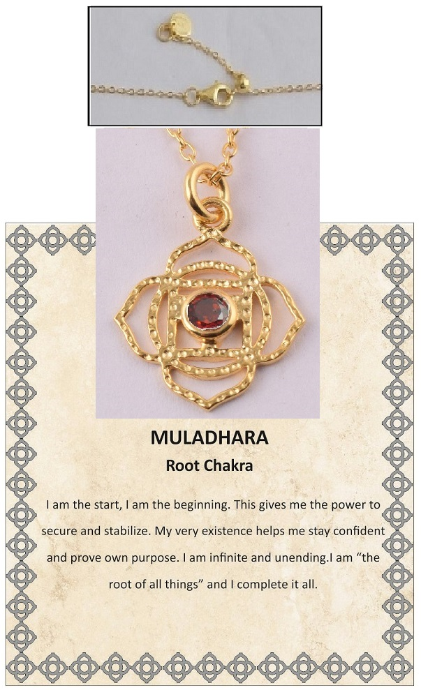 June Sterling Silver Garnet Muladhara Root Chakra Pendant