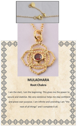 June Sterling Silver Garnet Muladhara Root Chakra Pendant
