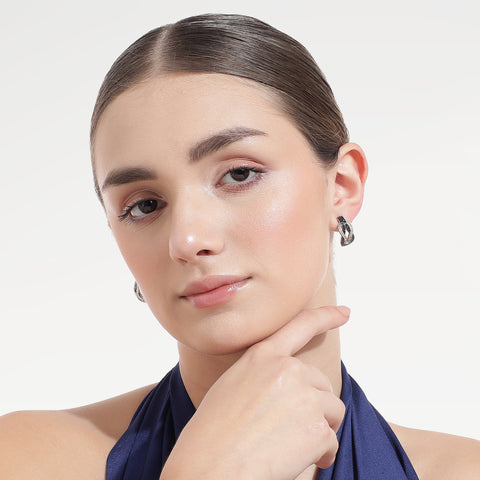 Bela Silver Black Spinel Earrings